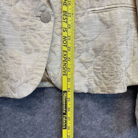 GEORGE Me Designs By Mark Eisen Blazer Women's Size 12 Cream Floral Metallic - Picture 7 of 13